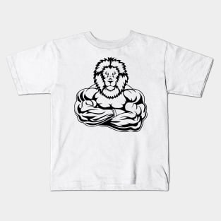 Lion bodybuilder Kids T-Shirt